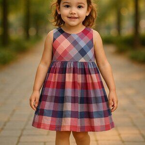 Baby b'Gosh Colourful Plaid Sleeveless Dress 18 Months